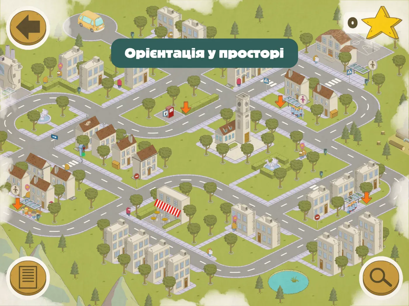 Busy Wheels: City Bus - орієнтація у просторі - маршрути на карті міста